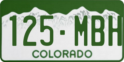 CO license plate 125MBH