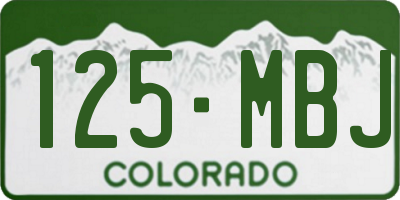 CO license plate 125MBJ