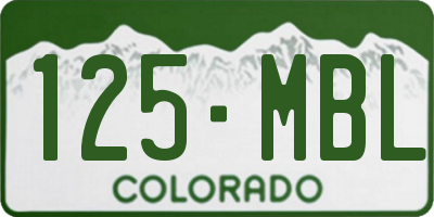CO license plate 125MBL