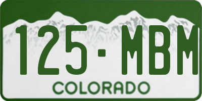 CO license plate 125MBM