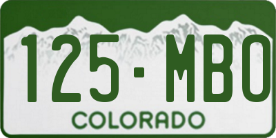 CO license plate 125MBO