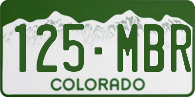 CO license plate 125MBR