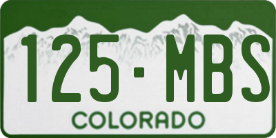 CO license plate 125MBS