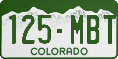 CO license plate 125MBT