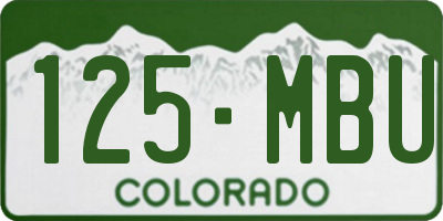 CO license plate 125MBU