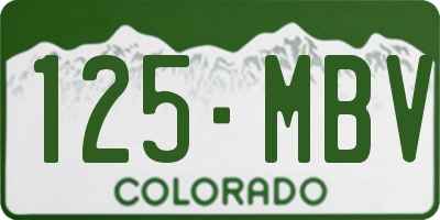 CO license plate 125MBV