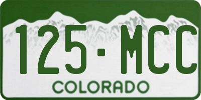 CO license plate 125MCC