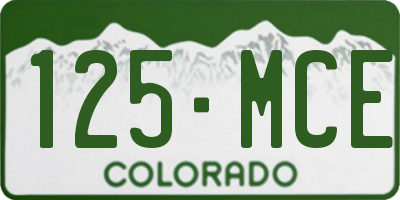 CO license plate 125MCE