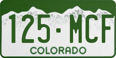 CO license plate 125MCF