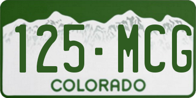 CO license plate 125MCG