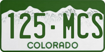 CO license plate 125MCS