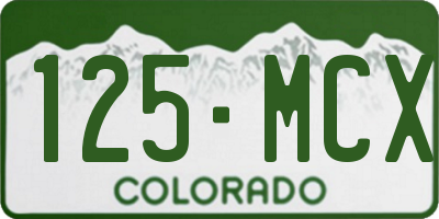 CO license plate 125MCX