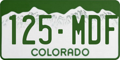 CO license plate 125MDF
