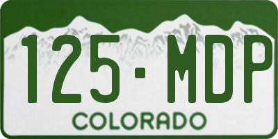 CO license plate 125MDP