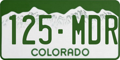 CO license plate 125MDR