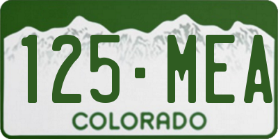 CO license plate 125MEA