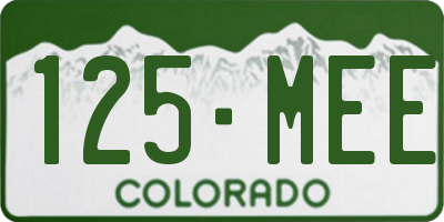 CO license plate 125MEE