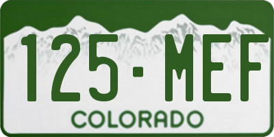 CO license plate 125MEF
