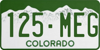 CO license plate 125MEG