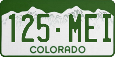 CO license plate 125MEI