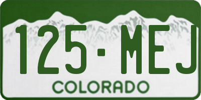 CO license plate 125MEJ