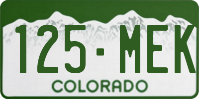 CO license plate 125MEK