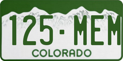 CO license plate 125MEM