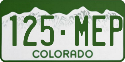 CO license plate 125MEP