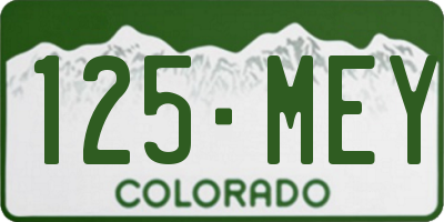 CO license plate 125MEY