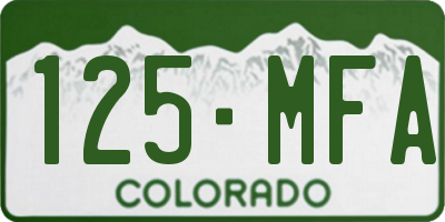 CO license plate 125MFA