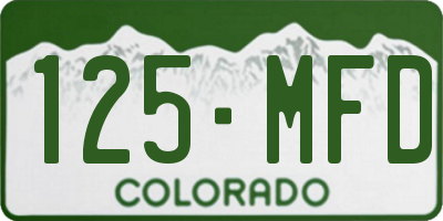 CO license plate 125MFD