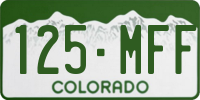 CO license plate 125MFF