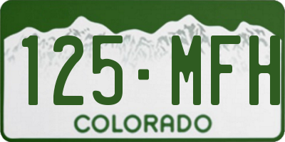 CO license plate 125MFH