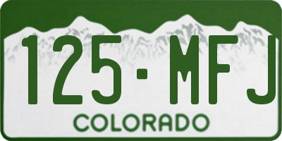 CO license plate 125MFJ