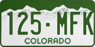 CO license plate 125MFK