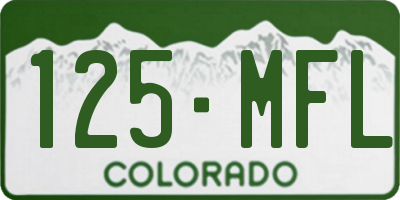 CO license plate 125MFL