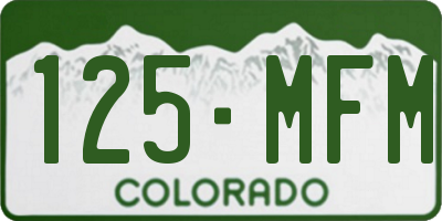 CO license plate 125MFM