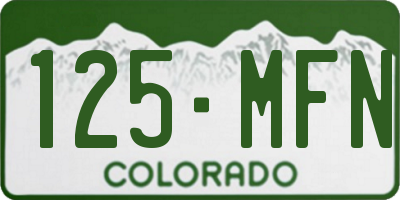 CO license plate 125MFN