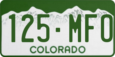 CO license plate 125MFO