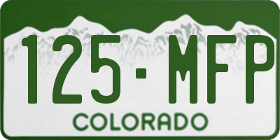 CO license plate 125MFP