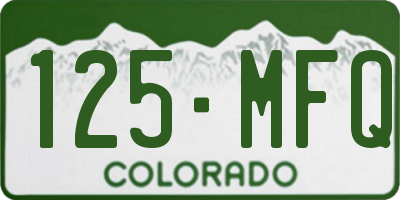 CO license plate 125MFQ