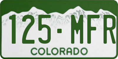 CO license plate 125MFR
