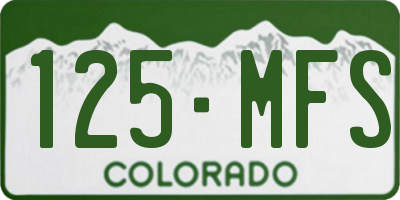 CO license plate 125MFS