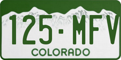 CO license plate 125MFV
