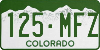 CO license plate 125MFZ