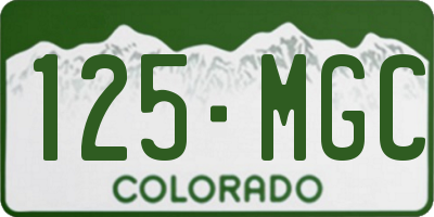 CO license plate 125MGC