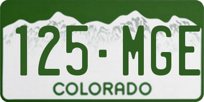 CO license plate 125MGE