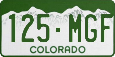 CO license plate 125MGF