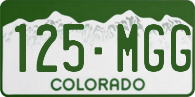 CO license plate 125MGG
