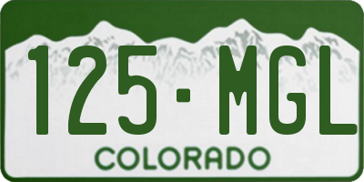 CO license plate 125MGL